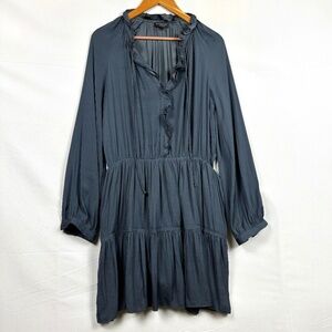 Current Air Cecile Women Long Sleeve Smock Mini Dress Sz M Fit Flare Feminine